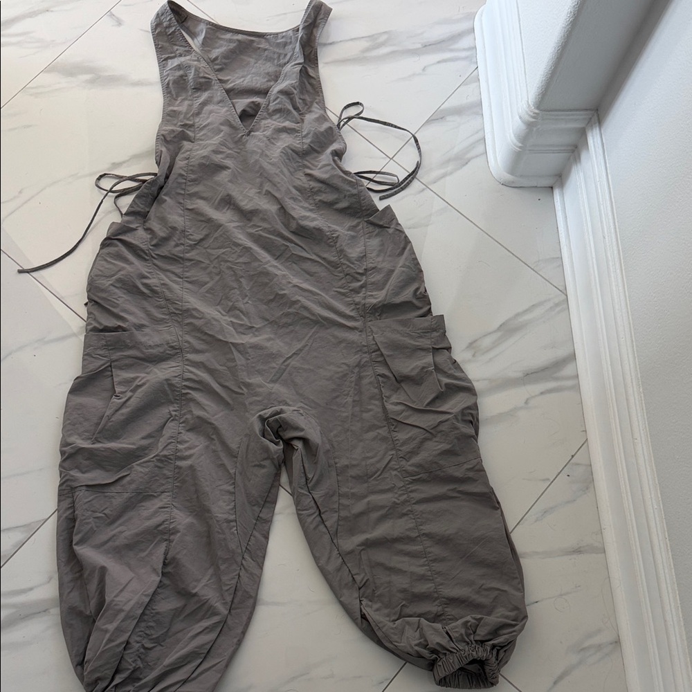 HALARA Taupe Jumpsuit with Side Ties